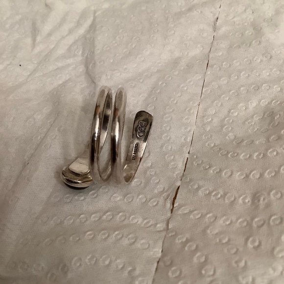 Dominique Dinouart DDD 925 Silver Black Ónix Inlay Cuff Bangle + Ring 8.5 Set - Picture 14 of 15